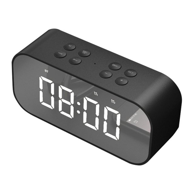 Boc BT501 Mini Sans Fil Bluetooth Compatible Haut-Parleur Miroir LED Affichage Réveil