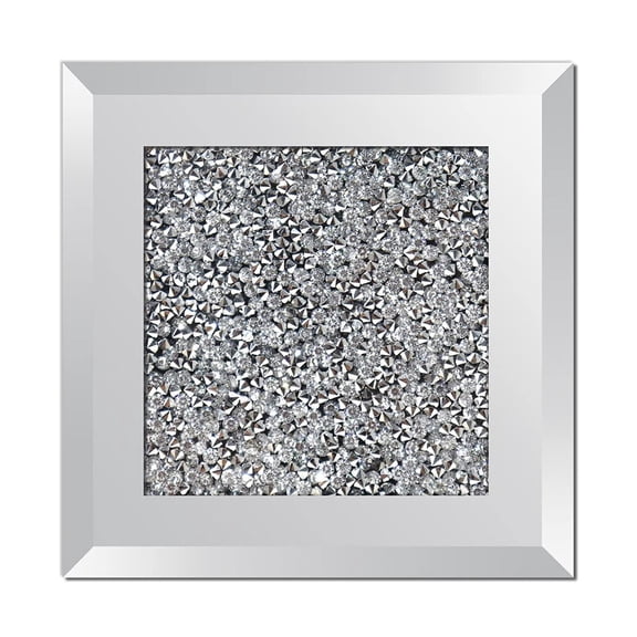 Leyfeng Glass Mirrored Coaster for Drinks Crushed Diamond Round/Rectangle Cup Mat Decor on Tabletop for Home, Bar