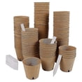 thumbnail image 1 of Round Biodegradable Peat Pots Compatible With Seedlings,100 Pack Plant Starter Pots Kit,perfect Compatible With Vegetables,, 1 of 5