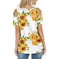 thumbnail image 6 of ANYJOIN Womens Summer T Shirts Strappy Short Sleeve Tunic Tops Strappy Cold Shoulder Blouse, 6 of 6