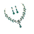 thumbnail image 2 of Miangastore 1 Ensemble Collier et Boucles d'Oreilles à la Mode Ensemble de Bijoux en Strass pour Mariée Accessoires de Robe de Mariée pour Femmes (Vert), 2 of 8
