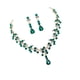 thumbnail image 2 of BRIGHTFUFU 1 juego de collar y aretes de moda conjunto de joyas de diamantes de imitación de novia accesorios de vestido de novia para mujer (verde), 2 of 7