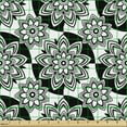 thumbnail image 2 of Floral Fabric by the Yard Upholstery, Top View Illustration of Flowers in a Monochrome Layout Meadow Setting, Decorative Fabric for DIY and Home Accents, Charcoal Grey and White by Ambesonne, 2 of 5