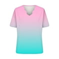 thumbnail image 3 of Hvot&aat Women's Summer Fashion Seashell Edge V Neck T-Shirts Petal Short Sleeve Gradient Tops Casual Vacation Outfits, 3 of 4