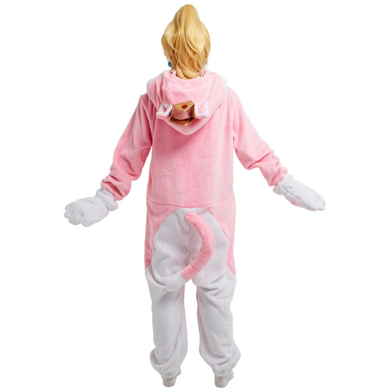 Women Cartoon Princess Onesie Pajama Cat Pink Jumpsuit Adult Homewear  Kigurumi Hooded Loungewear 