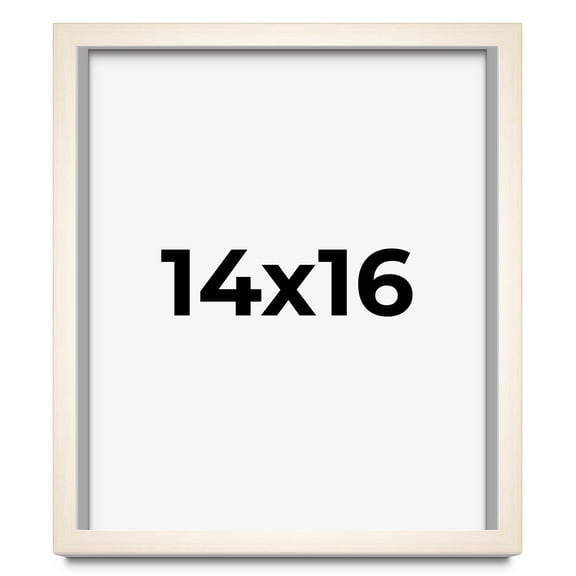 14x16 Shadow Box Cream of Wheat White Washed Display Frame | 0.875 Inches Deep Solid Wood Shadowbox