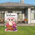 thumbnail image 3 of Amhnf Welcome Pink Owl In Basket With Grapes And Berries Garden Flag For Home Outdoor Garden Yard Decor 12x18 inch, 3 of 5