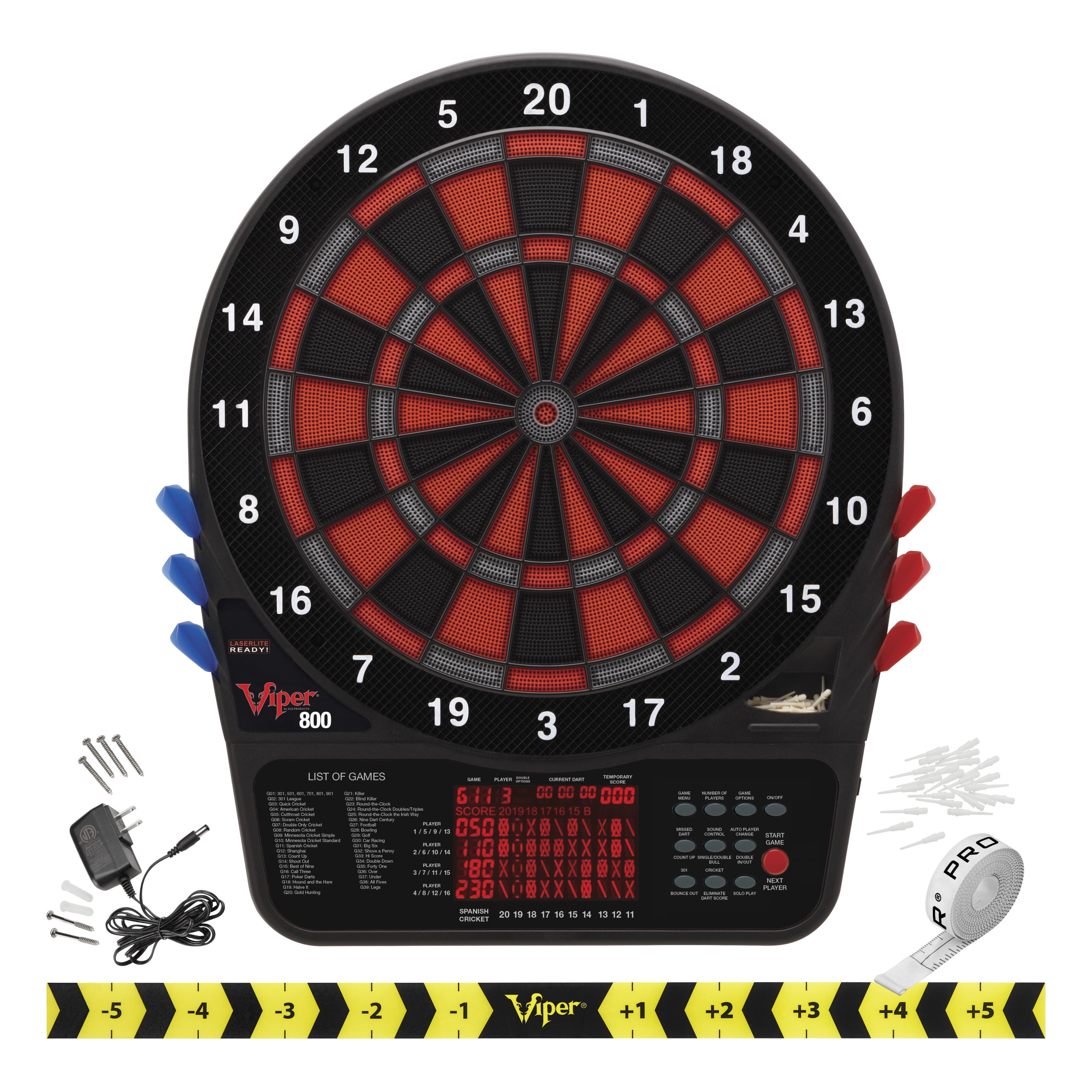 Viper Metropolitan Espresso Soft Tip Dartboard Cabinet and Viper 800 Electronic Dartboard