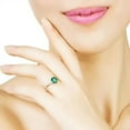 thumbnail image 2 of 2Ct Oval Cut Lab Created Green Emerald Engagement Ring 14K Yellow Gold Plated, 2 of 3