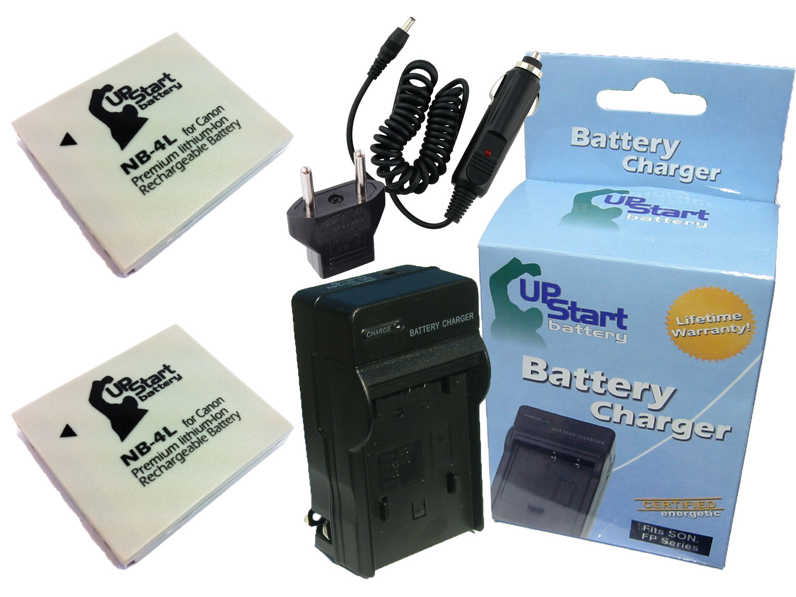 2x Pack Canon Digital IXUS 70 Battery + Charger with Car & EU