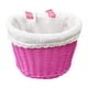 thumbnail image 3 of Cesta para bicicleta para niños con correas de cuero, cesta ligera para guardar bicicletas. Rosa roja, 3 of 9
