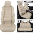 thumbnail image 6 of Beige Leather  Seat Covers Full Set Breathable Seat Protectors  Automotive Seat Covers Universal Fit for   SUVs, 6 of 6