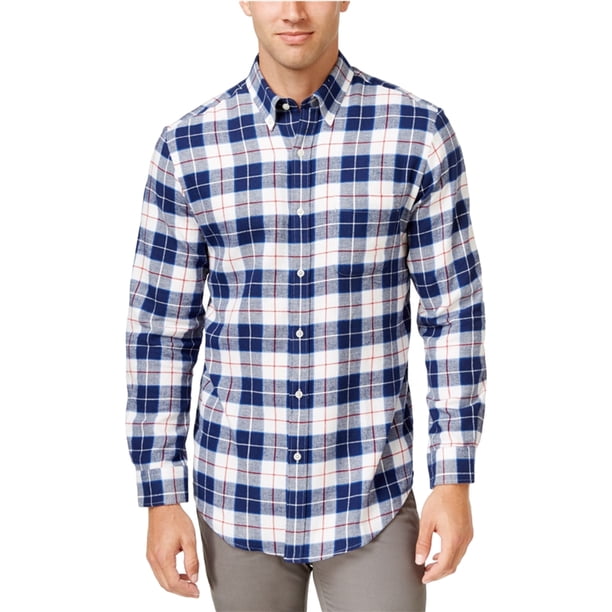 John Ashford - Camisa de franela para hombre, color azul, extragrande John Ashford Botones al frente