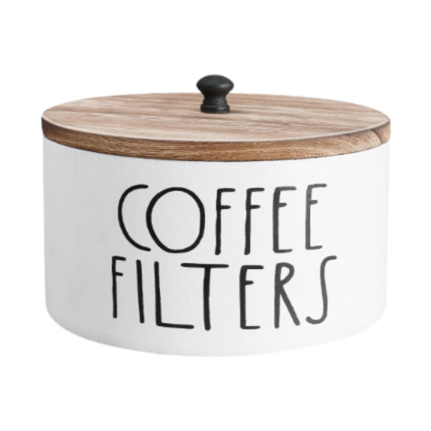 Contenedor de almacenamiento para portafiltros de café, caja de almacenamiento, madera, a prueba de polvo, contenedor para filtros de café,