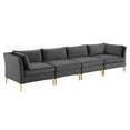 thumbnail image 2 of Modway Ardent 4-Seater Performance Velvet Sofa in Gray, 2 of 9