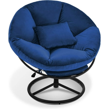 

BBNBDMZ Swivel Papasan Chairs Gas Lift Cozy Chair with Height Adjustment Velvet Rocking Saucer Chair for Living Room Small Space HQ405 (Yellow)