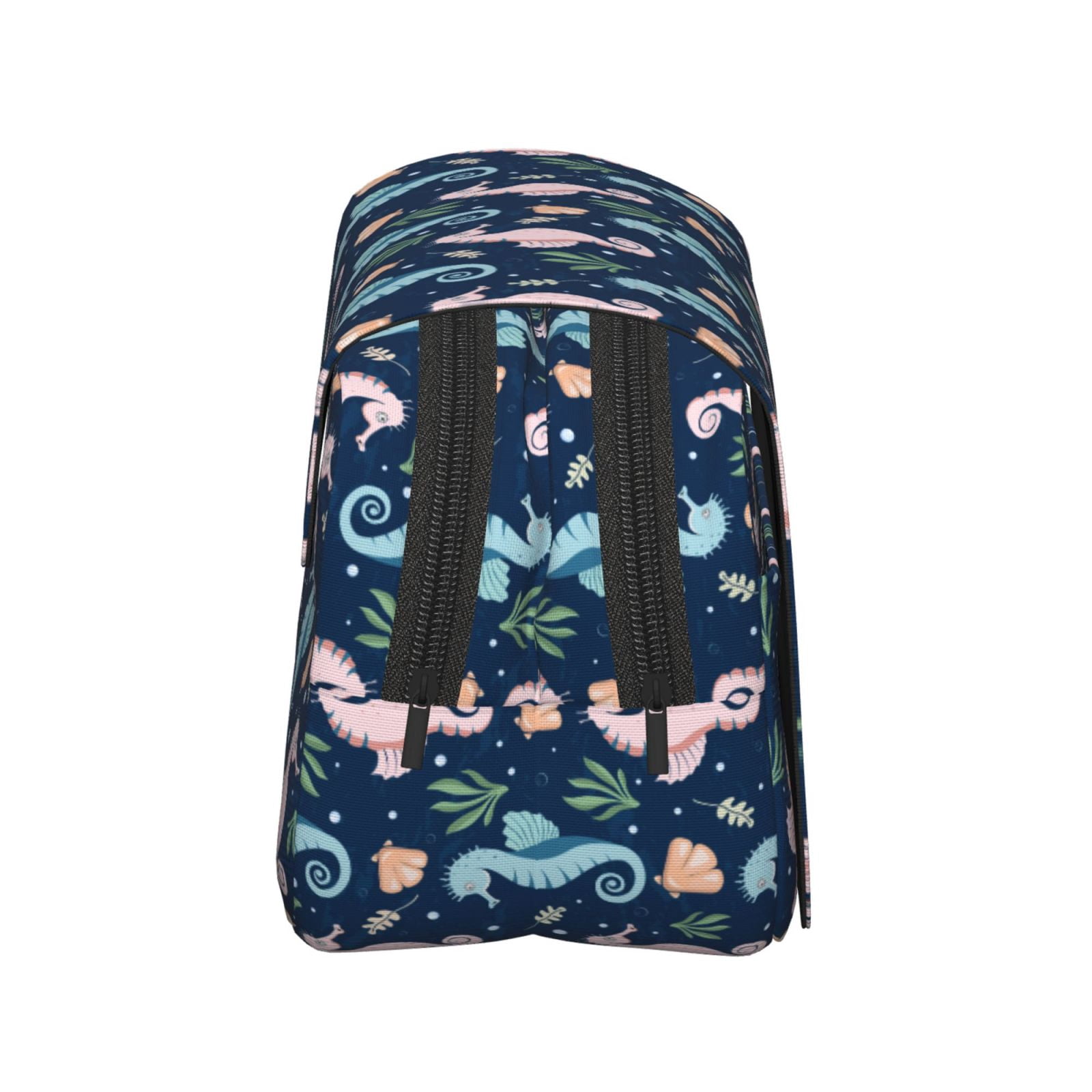 Rateoe Seahorses And Plants Pattern Double Clamshell Pen Case, Storage Organizer with Two Zipper Compartments– Holds Up to 50 Pencils & Pens