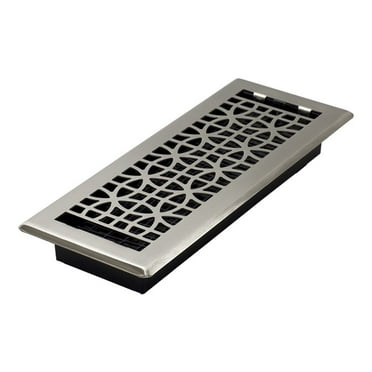 Decor Grates ECH412-NKL Eclipse Floor Register, 4x12 Inches, Brushed Nickel Finish