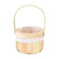 thumbnail image 2 of Handwoven Rattan Flower Arrangement Basket with Handle, Natural Wicker Planter for Fresh Dried Flowers, Home Decor Storage Organizer, 2 of 6