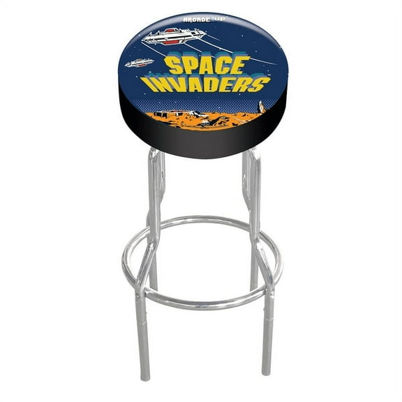 Space Invaders 21.5" to 29.5" Adjustable Retro Arcade Stool, Arcade1Up