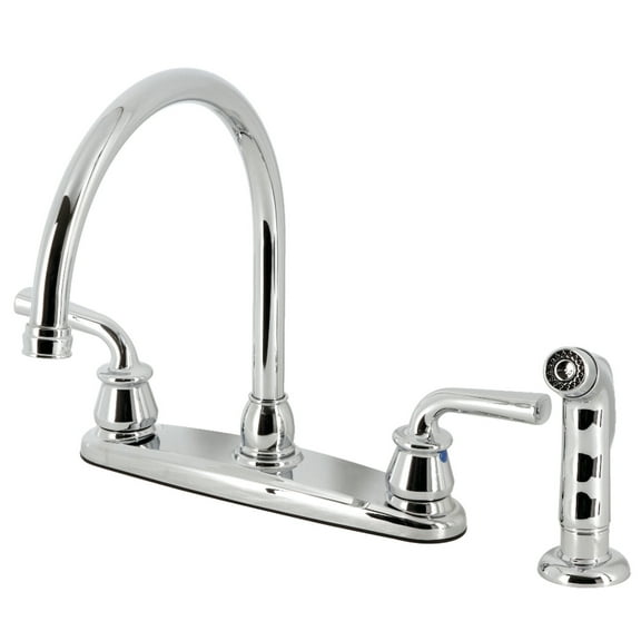 Kingston Brass KB721RXLSP Restoration 8-Inch Centerset Kitchen Faucet with Side Sprayer, Polished Chrome