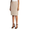 thumbnail image 1 of Tahari Falda de tubo con brillo de camello plateado para mujer, Beige, 6, 1 of 2
