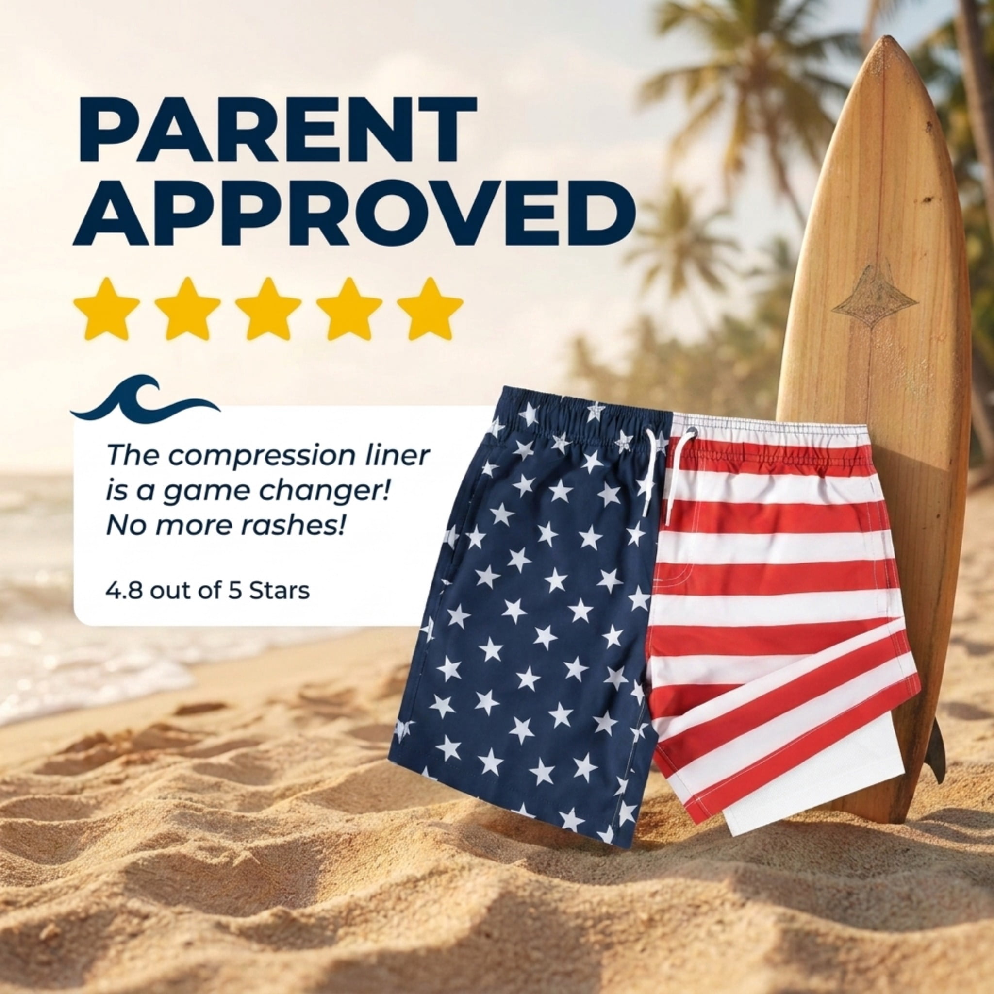USA Flag Swim Trunk