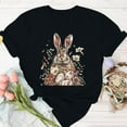 thumbnail image 4 of Mujeres de Manga Corta Tops Casual Nuevo Cuello Redondo Pascua, Ligera Camiseta de Poliéster Spandex, 4 of 4