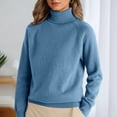 thumbnail image 2 of Lumtrix Women's Turtleneck Sweater Long Sleeve Casual Knit Pullover Fall Winter Jumper Top 2026 Loose Fit Underwear Royal Blue 2XL, 2 of 4