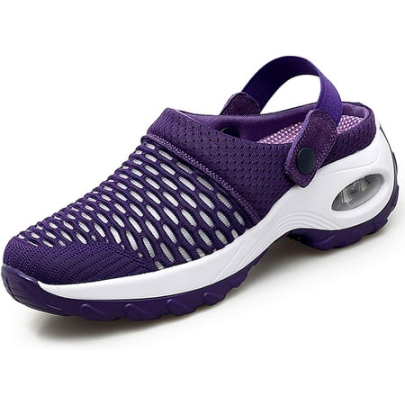 

Mules Clogs for Women Summer Air Cushion Platform Mesh Mules Sneaker Sandals for Female Lightweight Beach Shoes Outdoor Slippers Walking Shoes