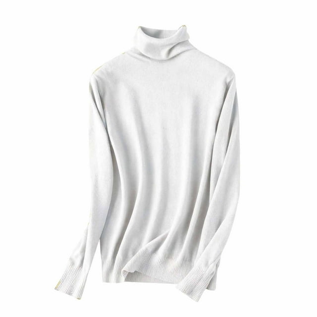 BLVB Chandails à Col Roulé à Manches Longues pour Femmes sous-Vêtements Thermiques Couche de Base Automne Hiver Chandails à Enfiler