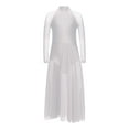 thumbnail image 2 of iixpin Kids Girls Jazz Latin Dance Performance Outfits Salsa Tango Tutu Dress Lyrical Dancewear Ballet Leotards White 14, 2 of 7