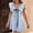 Blue, variant on Winter Dresses for Women V Neck Solid Color Plus Size Wedding Guest Dress Short Sleeve Loose Fit Ruffle Going Out Beach Stuff Casual Dresses for Women for Travel and Vacation S