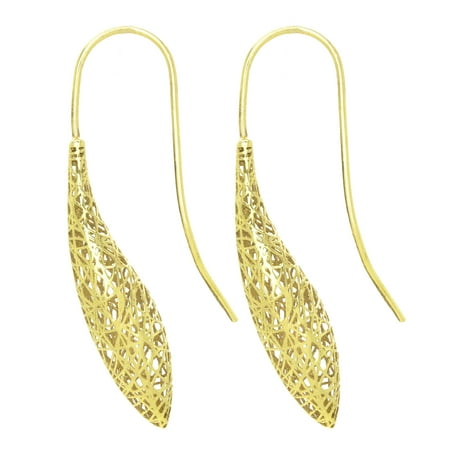 American Designs 10kt Solid Yellow Gold Drop Earrings 3 Dimensional (3D)