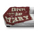 thumbnail image 3 of Eat Drink and Be Merry Soft Flannel Fleece Blanket, Christmas Theme Noel Typography on Stars Snowflake Background, Cozy Plush for Indoor and Outdoor Use, 60" x 80", Red Beige Green, by Ambesonne, 3 of 6