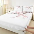 thumbnail image 3 of Manfei Cherry Blossom Full Sheet Sets,Japan Minimalist Style Bedding Full Size,Pink White Flower Bed Sheets Set Full Size,Ultra Soft Room Decoration,4-Piece, 3 of 7