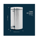 thumbnail image 3 of Bote De Basura Metálico Acero Inoxidable Con Pedal Cocina 12l Belug Gris, 3 of 5