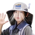 thumbnail image 4 of Cowsor Kids Summer Sun Hat with Solar Fan Large Brim Shawl Fisherman Hat UV Protection Outdoor Sun Protection Cap, 4 of 6