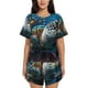 thumbnail image 1 of Fotbe Ocean Coral Turtle Conjunto de Pijama Estampado para Mujer, 2 Piezas, Ropa de Dormir con Camiseta de Manga Corta y Shorts Suaves-4X-Large, 1 of 6