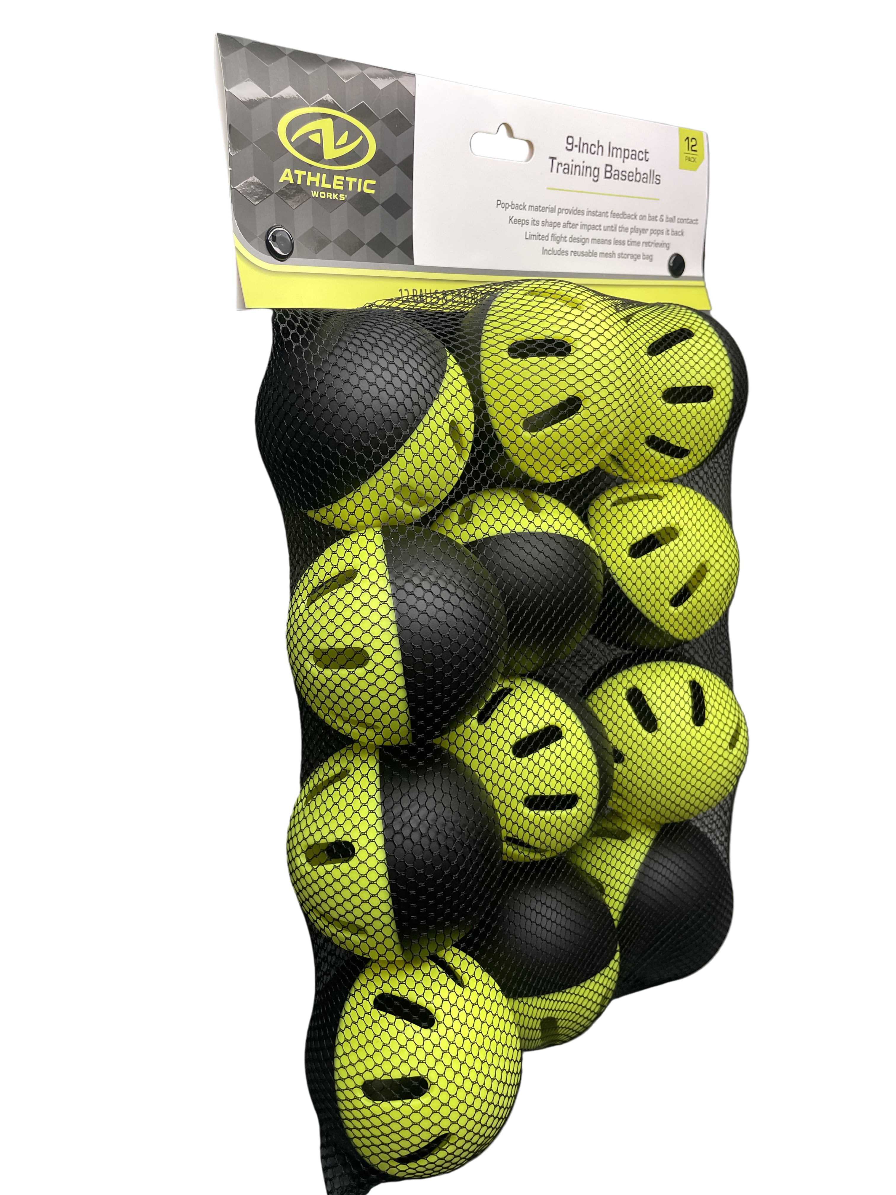 Athletic Works 9" Impact Training Baseballs- 12pk