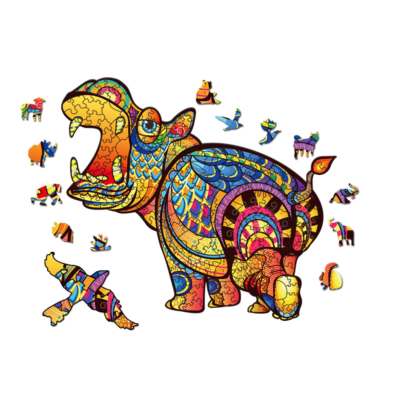 Colorful Jigsaw Animal Puzzle Eagle shaped for Adults&Kids Educational Toy Gift 