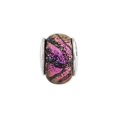 thumbnail image 2 of Fancy Bead White Sterling Silver Glass 11.82 mm 5.45 Reflections Purple Dichroic Bead, 2 of 3