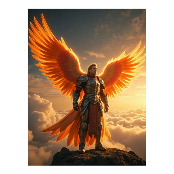 Diamond Art Kits for Adults, Angel Warrior Sunset Sky 5D Diamond Painting Kits for Adults Beginners, DIY Full Drill Diamond Painting, Gem Art and Crafts 12x16