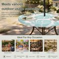 thumbnail image 6 of Round Outdoor Tablecloth with Umbrella Hole and Zipper, Aqua Monstera Leaf Tablecloth with Elastic Waterproof, Summer Tropical Plant Botanical Boho Patio Table Covers for 31" - 35" Pool Tables, 6 of 9