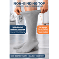 thumbnail image 2 of Special Essentials Diabetic Socks for Men & Women – Non-Binding Over The Calf Extra Wide Top Cotton Neuropathy Socks (Grey - 6 Pairs, Large), 2 of 7