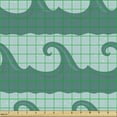 thumbnail image 2 of Ambesonne Nautical Fabric by the Yard Upholstery, Swirling Ocean Waves Flow, 1 Yard, Teal and Pale Seafoam, 2 of 5