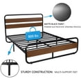 thumbnail image 4 of Allewie Walnut King Size Heavy Duty Platform Metal Bed Frame with Wooden Headboard & Footboard and Under-Bed Storage, 4 of 7