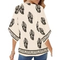 thumbnail image 4 of UVN Womens Summer Blouses Bohemian 3/4 Bell Sleeve Shirts for Women V Neck Flowy Casual Pleated Tops, 4 of 8