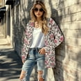 thumbnail image 5 of SCRAWLGOD Rose Long Comfy Cardigans for Women Trendy Lightweight Sweatshirt Jacket Size M Long Sleeve Sweater Coat Long Stretchable Womens Cardigans Dressy Casual, 5 of 7