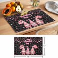 thumbnail image 6 of Galentine's Day Placemats Set of 4 Gnomes Pink Love Balloon Black Lattice Place Mats Indoor Wipeable Table Mats Washable Cloth Dining Table Placemats for Kitchen Holiday Party Home Decor 13x19 Inch, 6 of 9